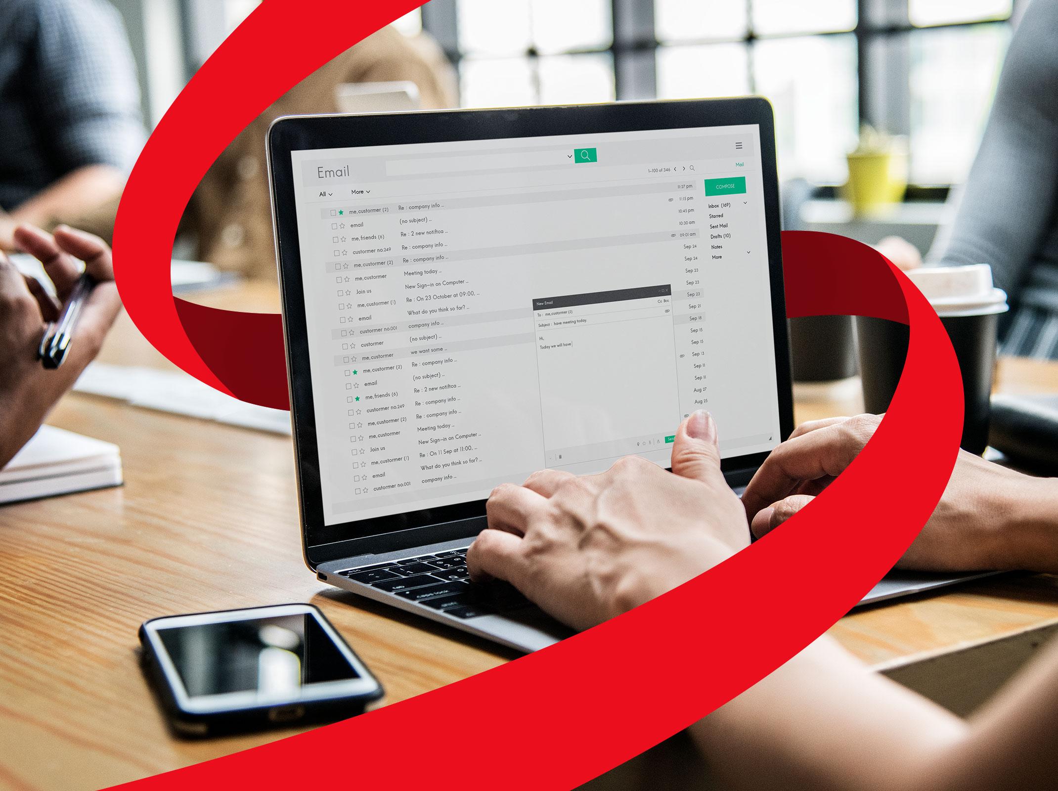 Business professional creating a clear and concise email