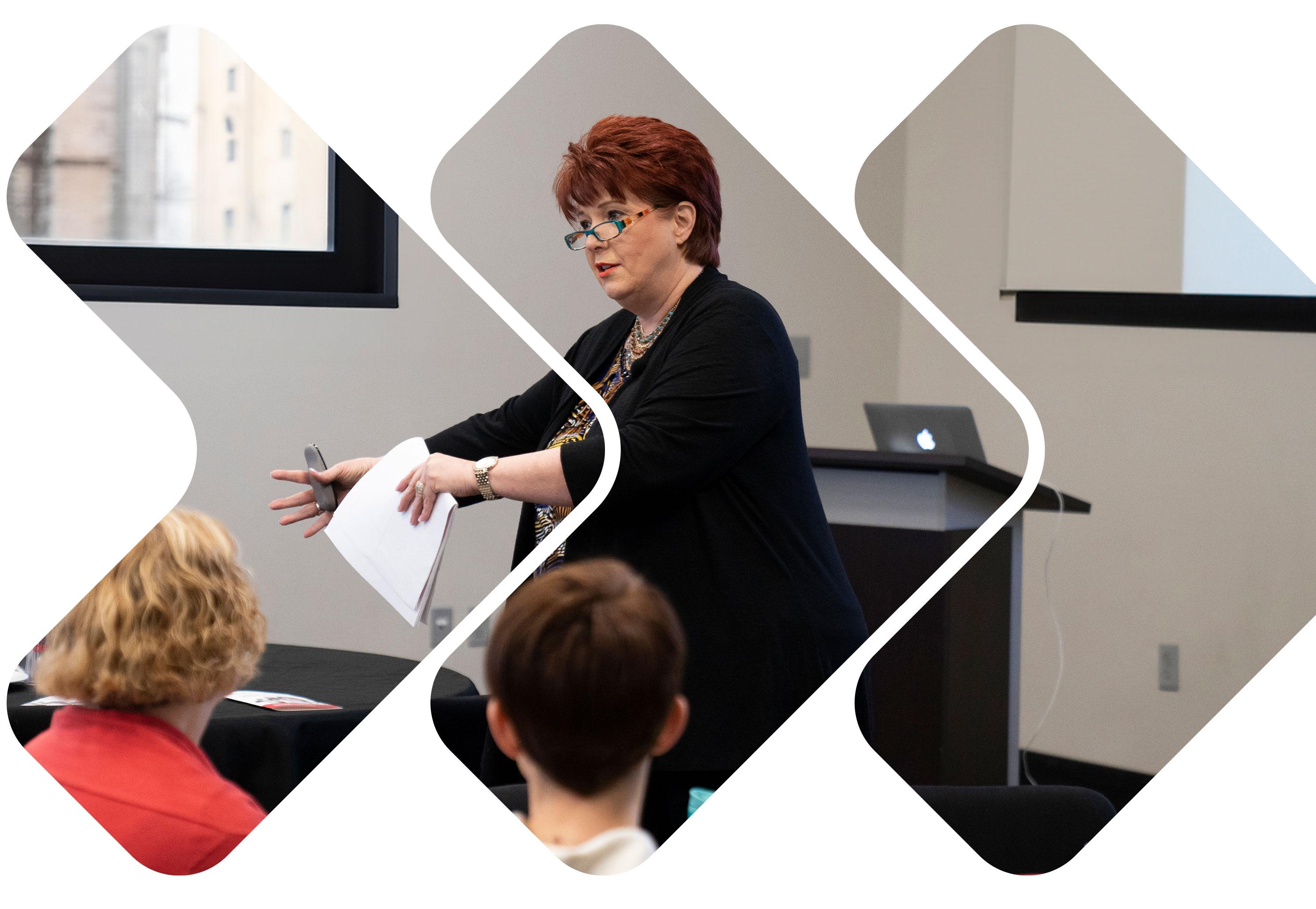 SkillPath trainer Debra Fox training at an in-person event