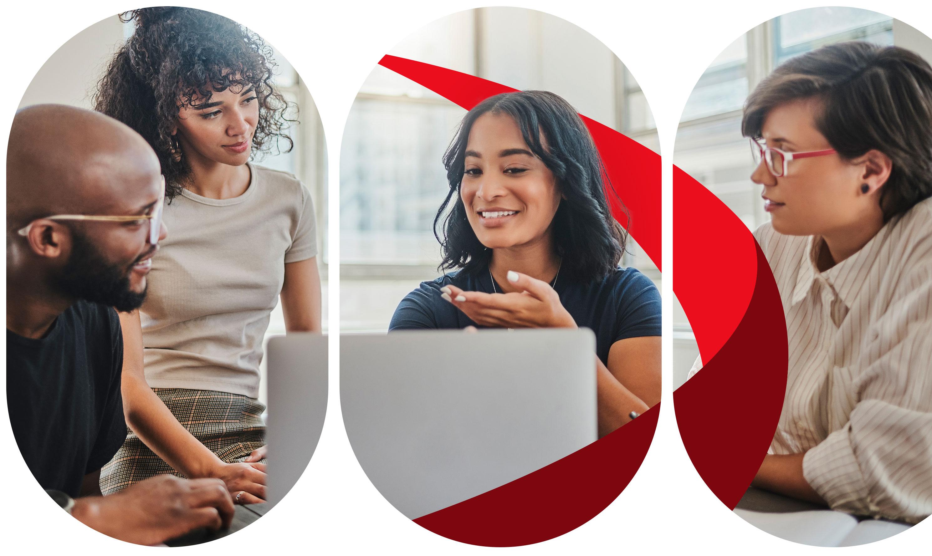 Businesswoman talking in a team meeting