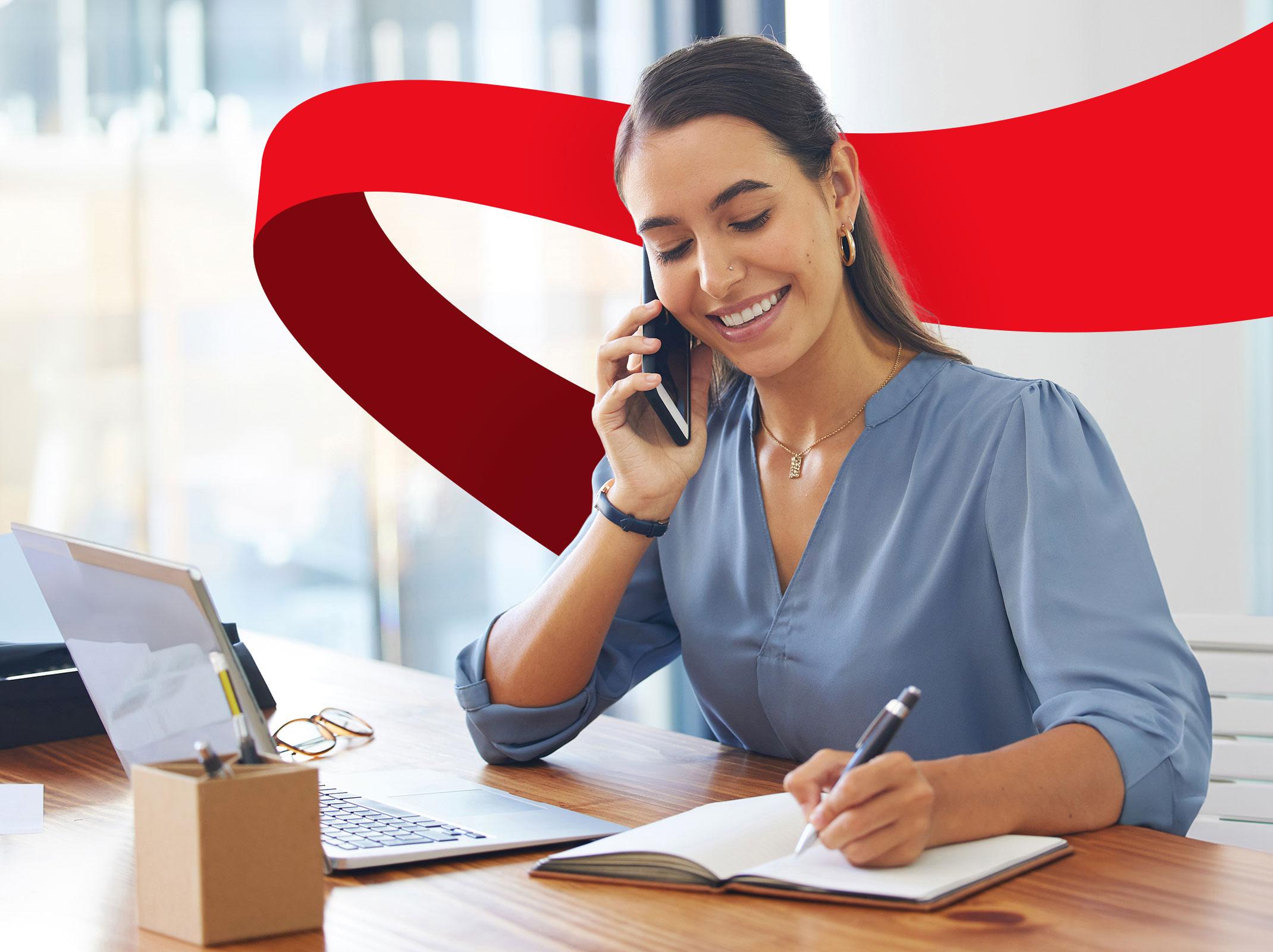 Administrative professional discussing a project