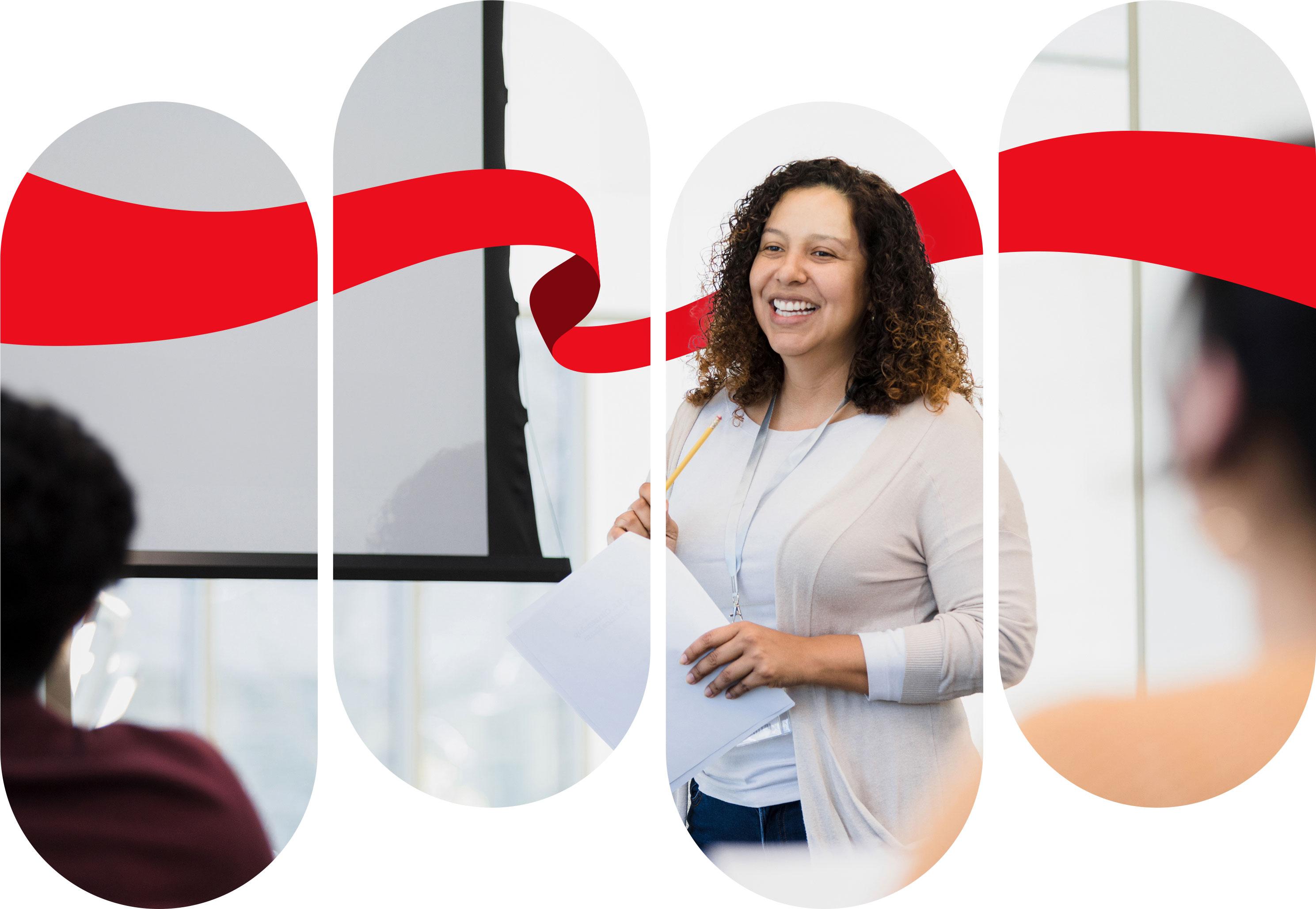 Teacher lecturing to a classroom of students