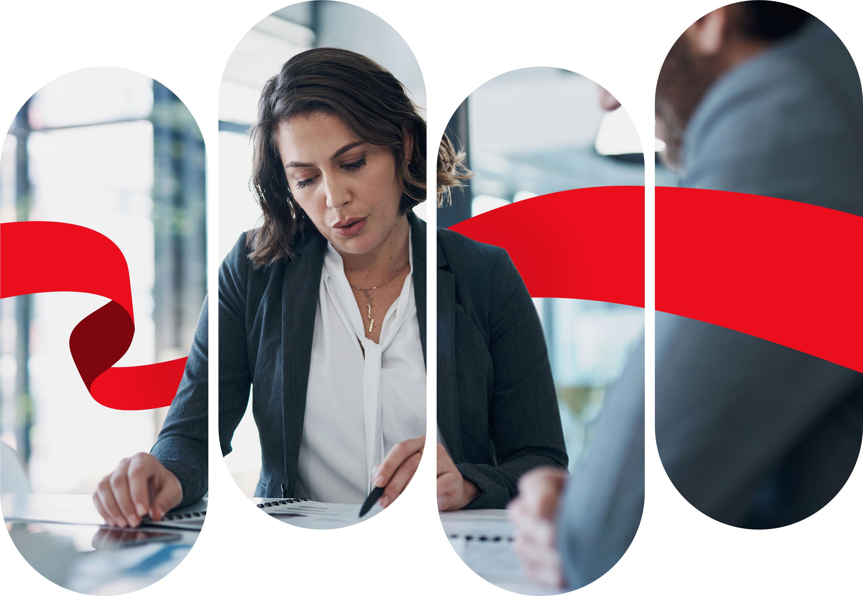 Two accountants reviewing financial statements