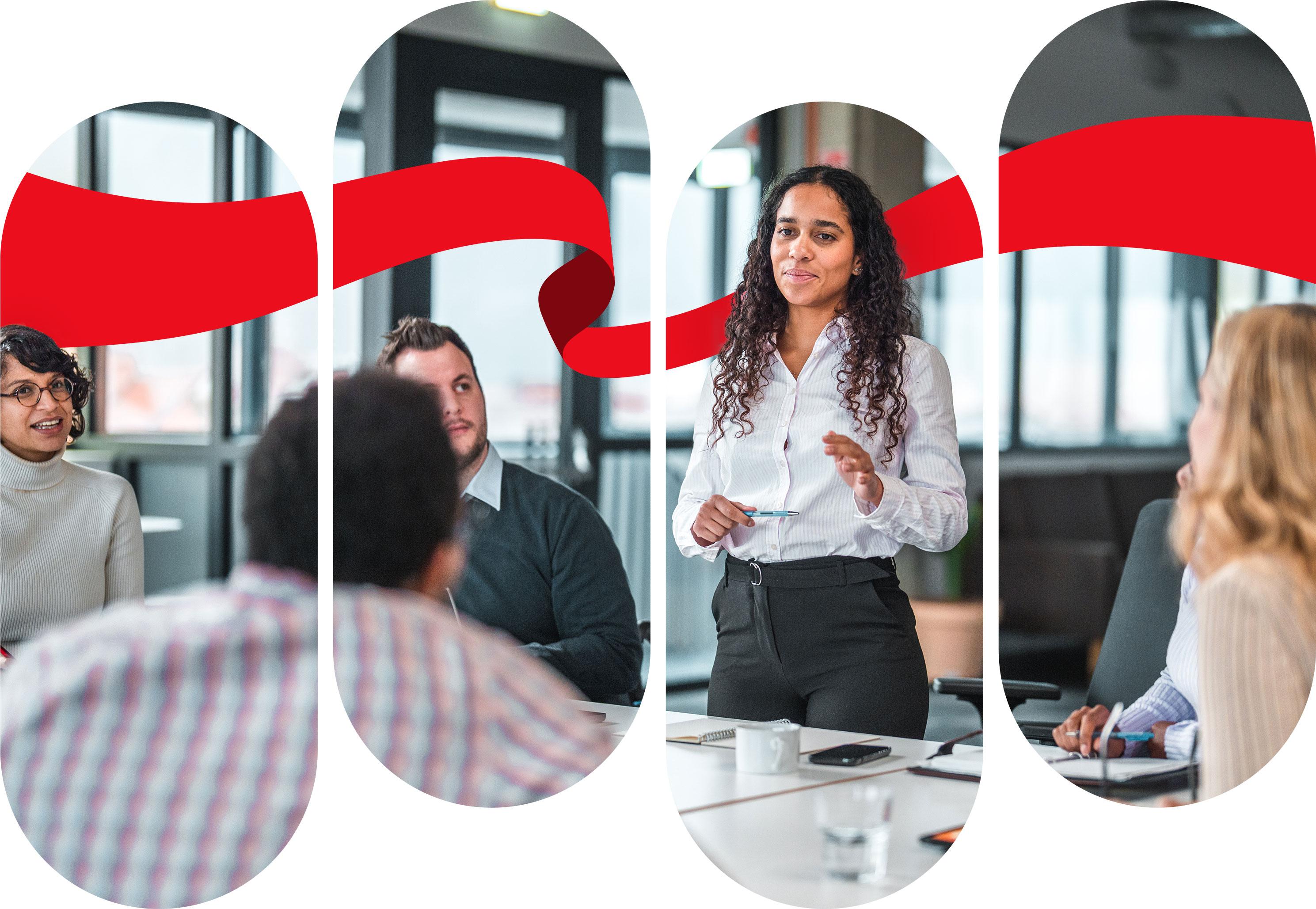 Group of government workers training on-site