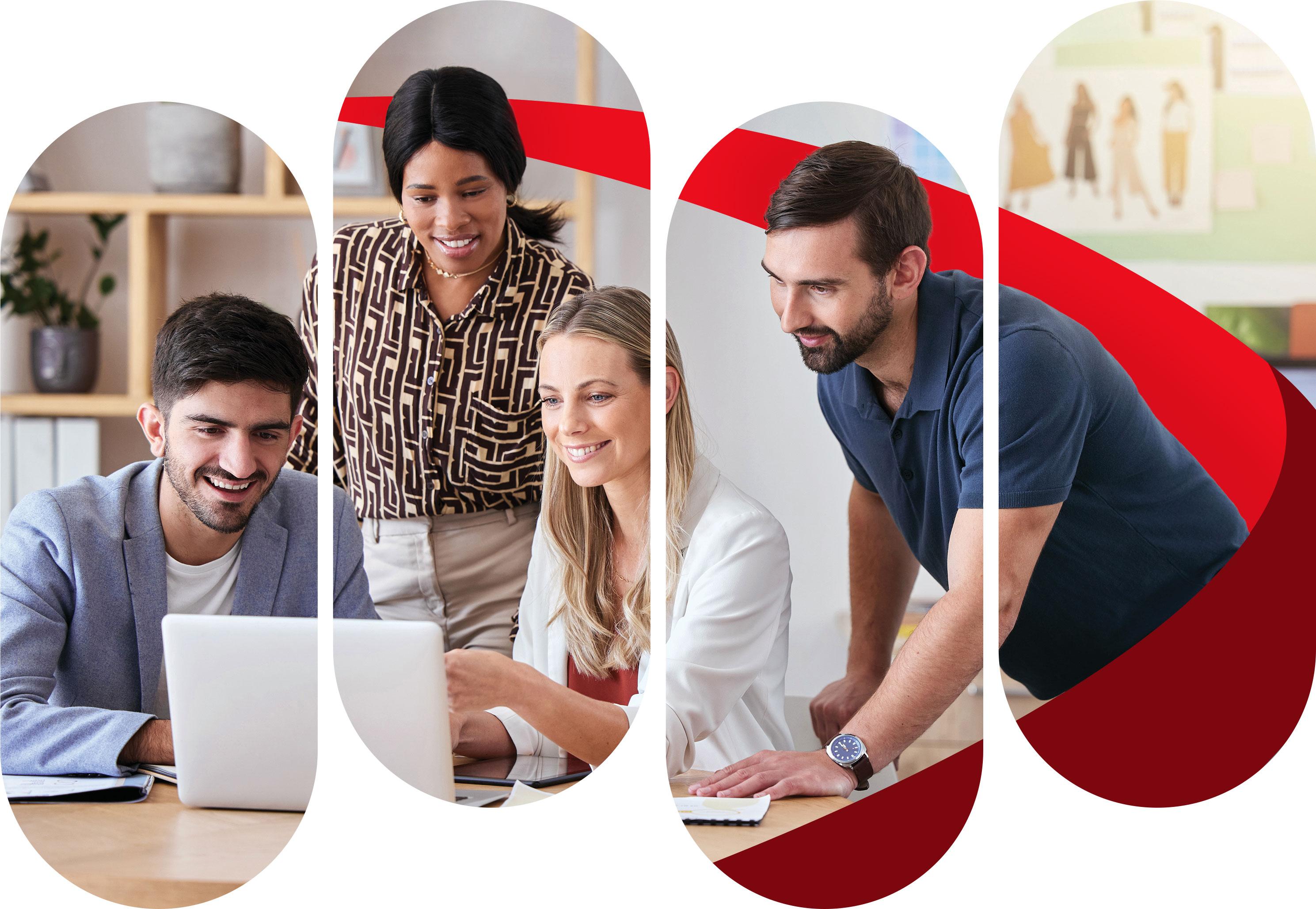 Small group of workers training on-site