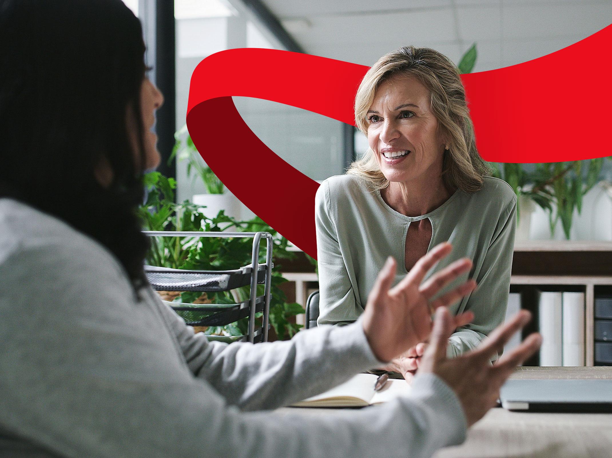 Business professional using active listening skills