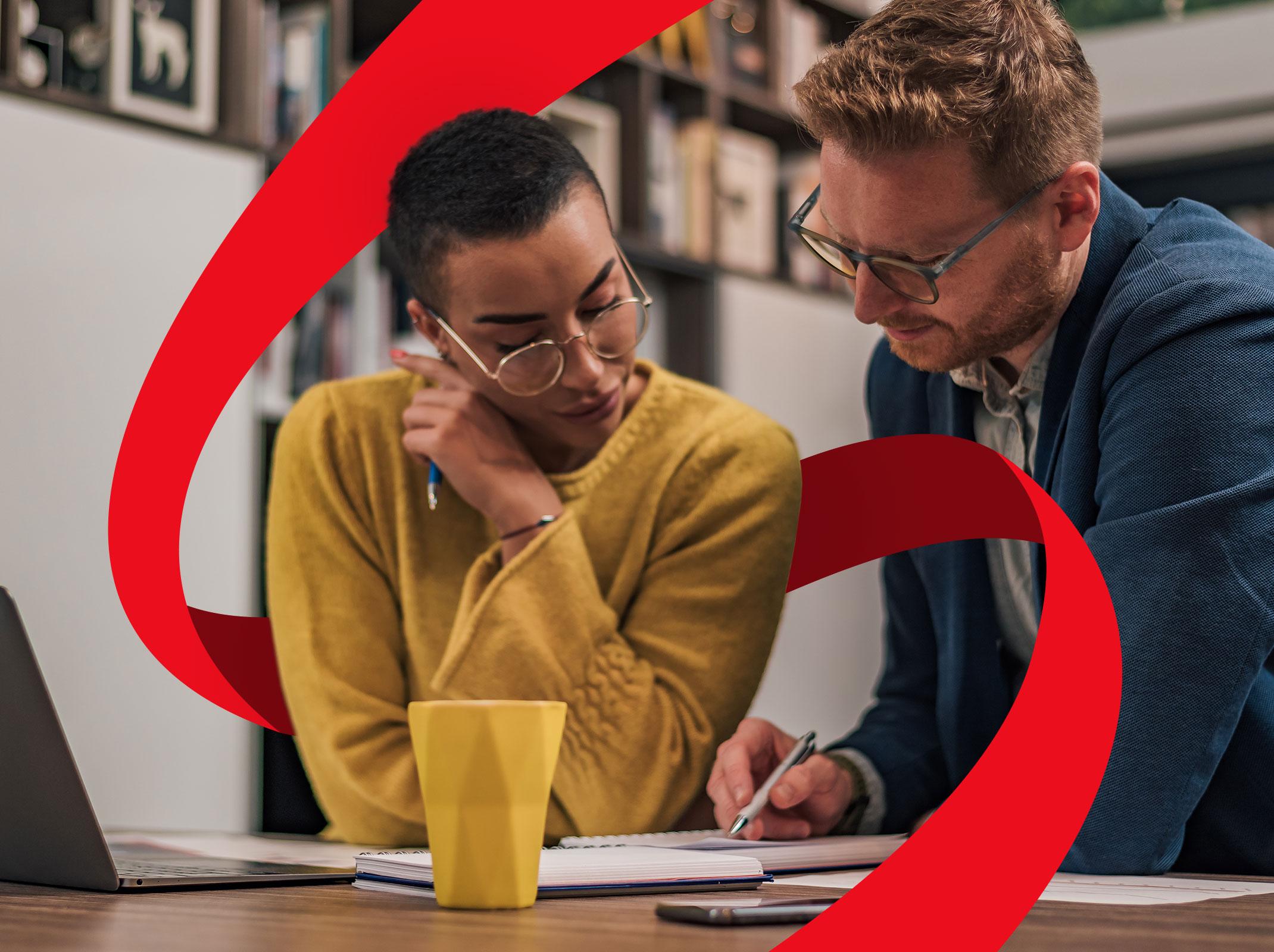 Manager giving feedback to employee